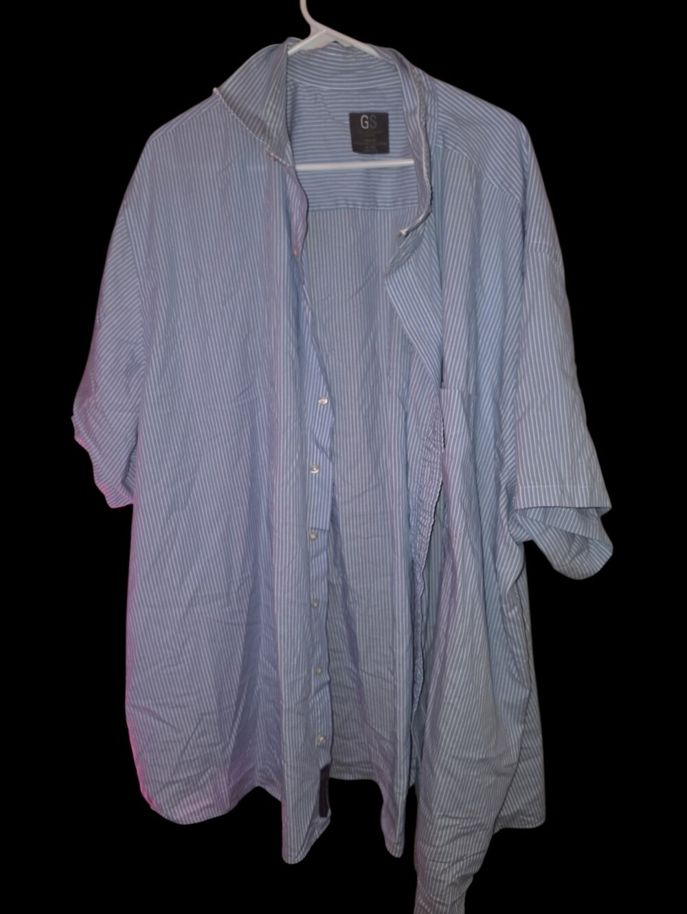 6/11/14. GS Men's Blue Pinstripe Short-Sleeve Button-Up Shirt